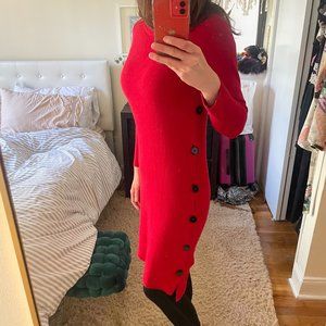 FUZZI 100% Virgin Wool Midi Sweater Dress